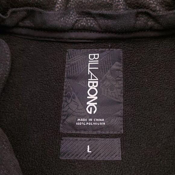 Billabong Hooded Jacket Mens Large Black Faux Suede Full Zip Travel Outdoor - Picture 11 of 11